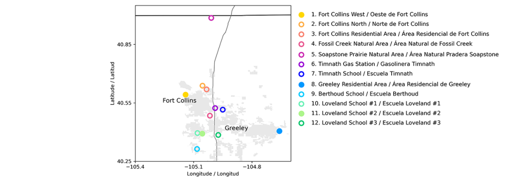 Sampling Locations in Northern Colorado​